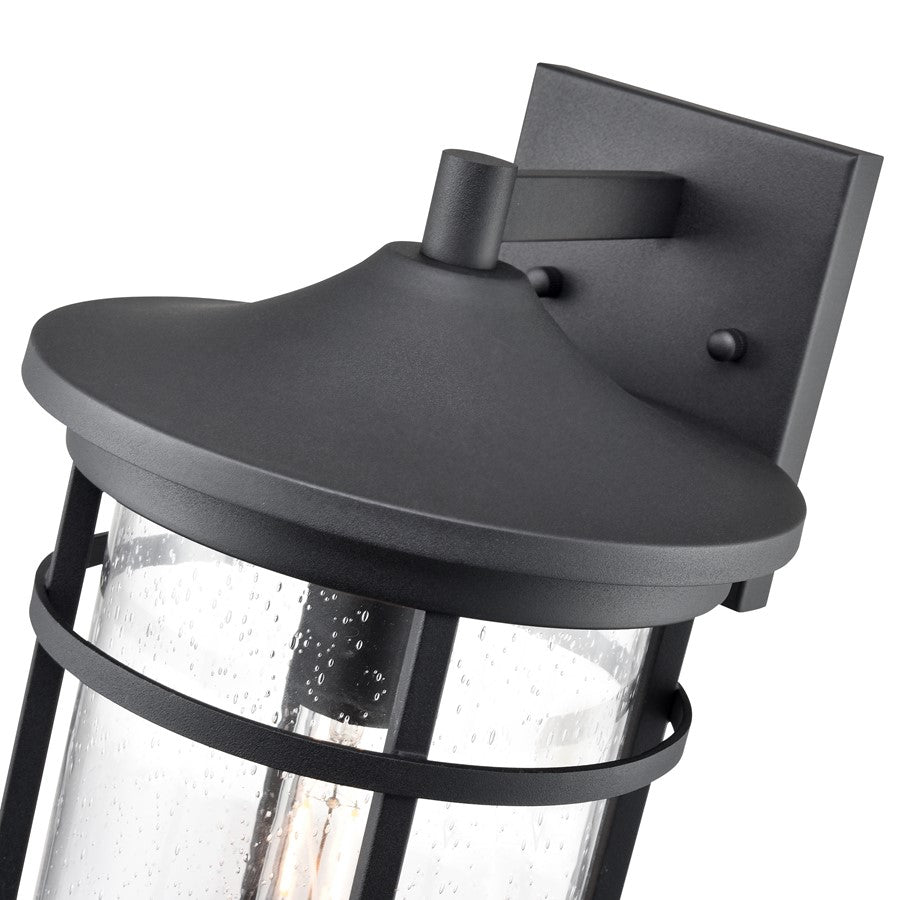 Millennium Lighting Namath 1Lt 15" Outdoor Wall Sconce, Black/Clear