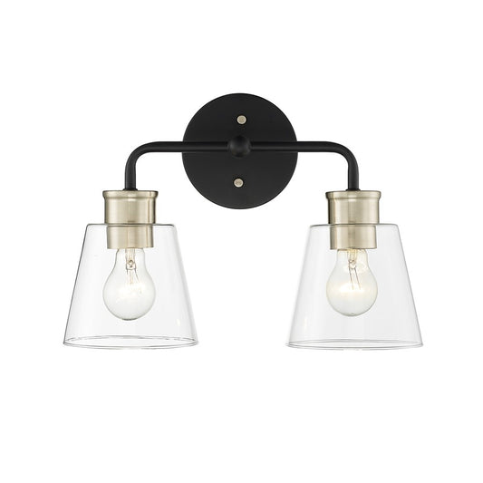 Millennium Lighting Cameron 2Lt Vanity, Black/Modern Gold - 9132-MB-MG