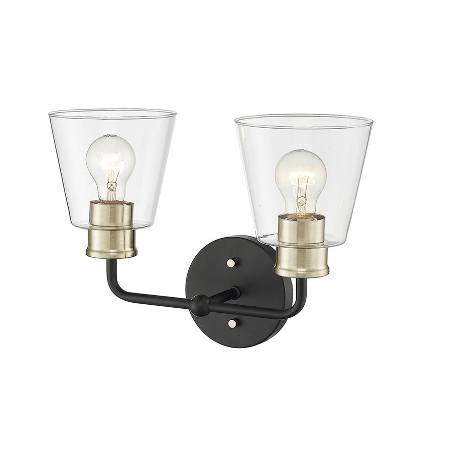Millennium Lighting Cameron 2Lt Vanity, Black/Modern Gold