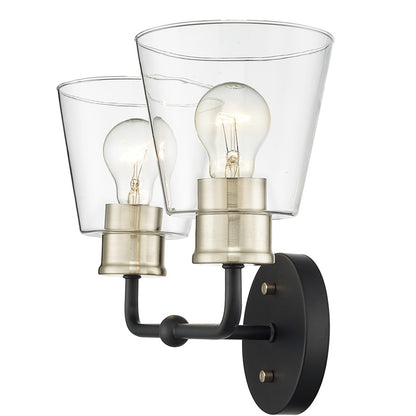 Millennium Lighting Cameron 2Lt Vanity, Black/Modern Gold