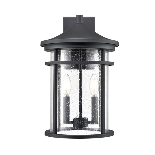 Millennium Lighting Namath 2Lt Outdoor Wall Sconce, Black/Clear - 91322-TBK