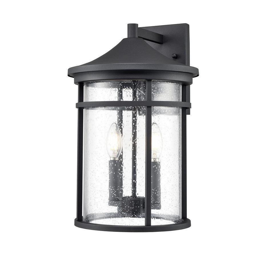 Millennium Lighting Namath 2Lt Outdoor Wall Sconce, Black/Clear