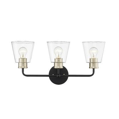 Millennium Lighting Cameron 3Lt Vanity, Black/Modern Gold