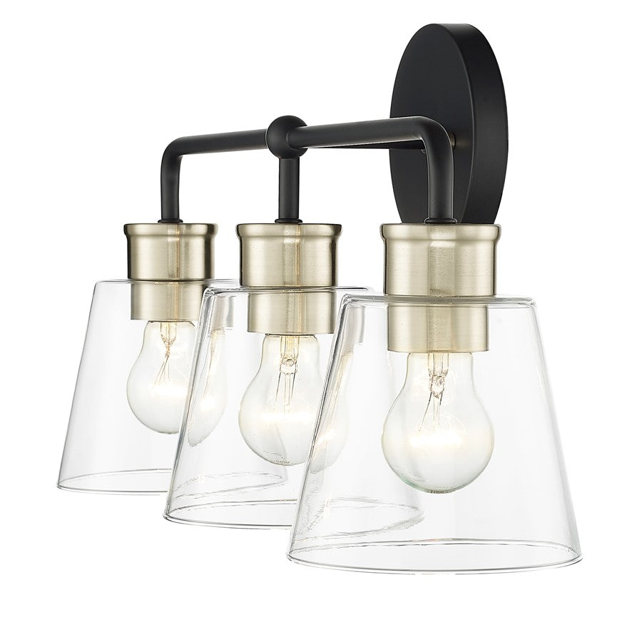 Millennium Lighting Cameron 3Lt Vanity, Black/Modern Gold