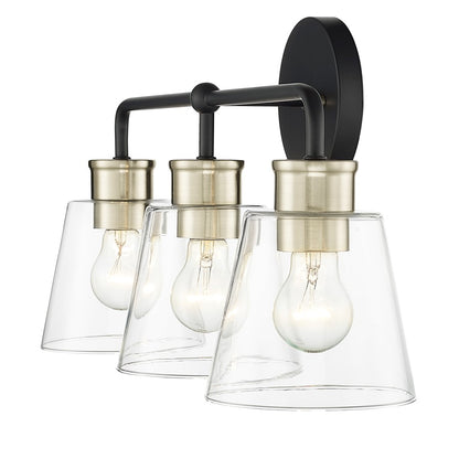 Millennium Lighting Cameron 3Lt Vanity, Black/Modern Gold