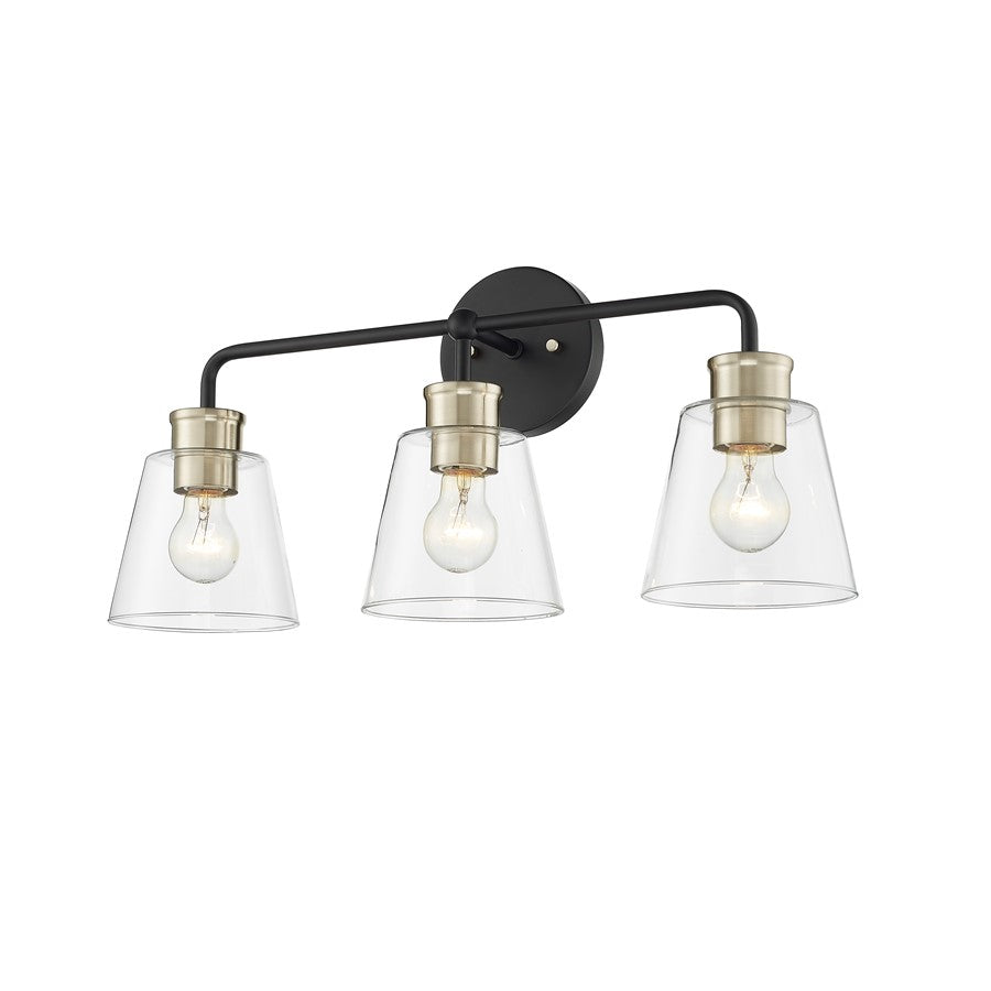 Millennium Lighting Cameron 3Lt Vanity, Black/Modern Gold