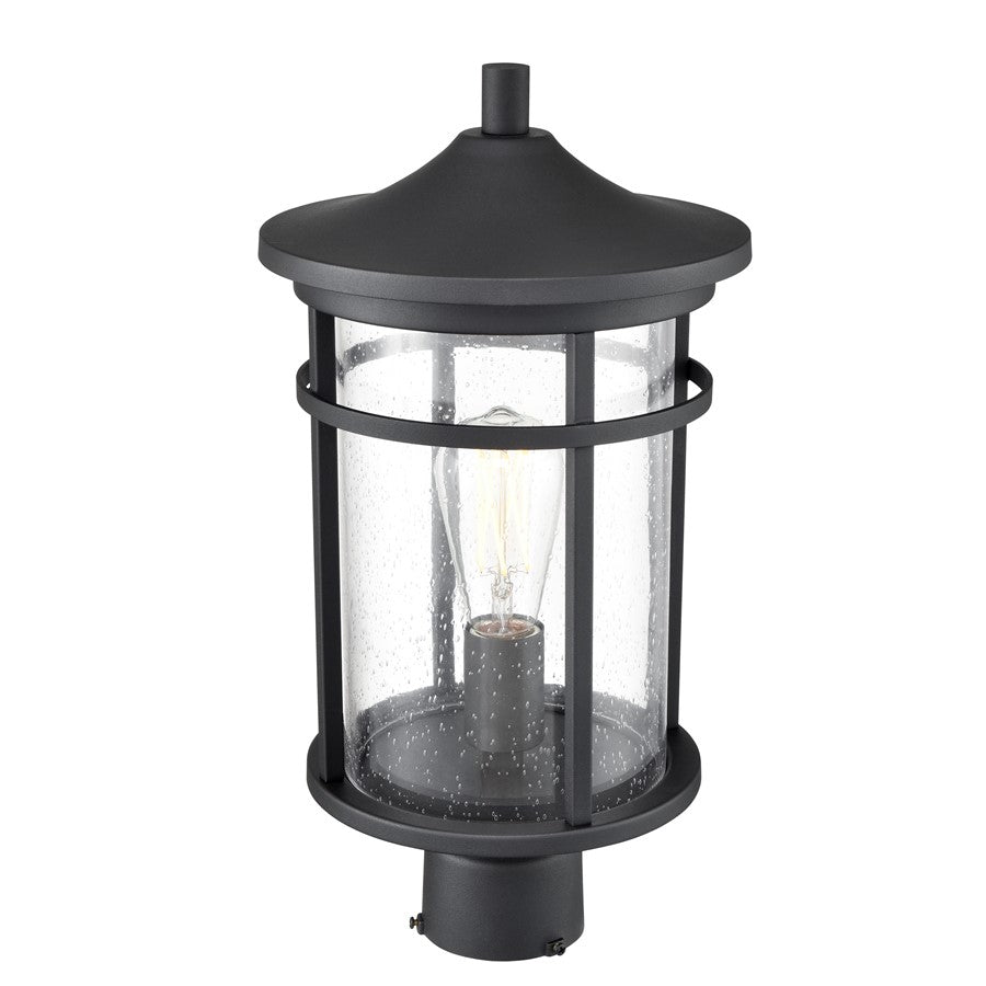 Millennium Lighting Namath 1Lt Outdoor Post Lantern, Black/Clear