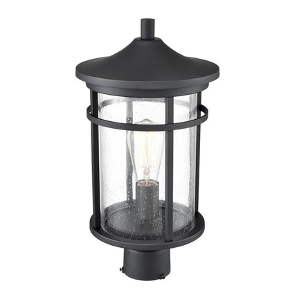Millennium Lighting Namath 1Lt Outdoor Post Lantern, Black/Clear