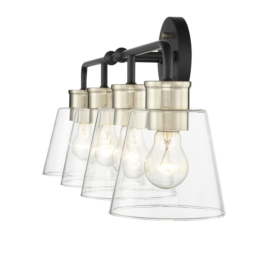 Millennium Lighting Cameron 4Lt Vanity, Black/Modern Gold