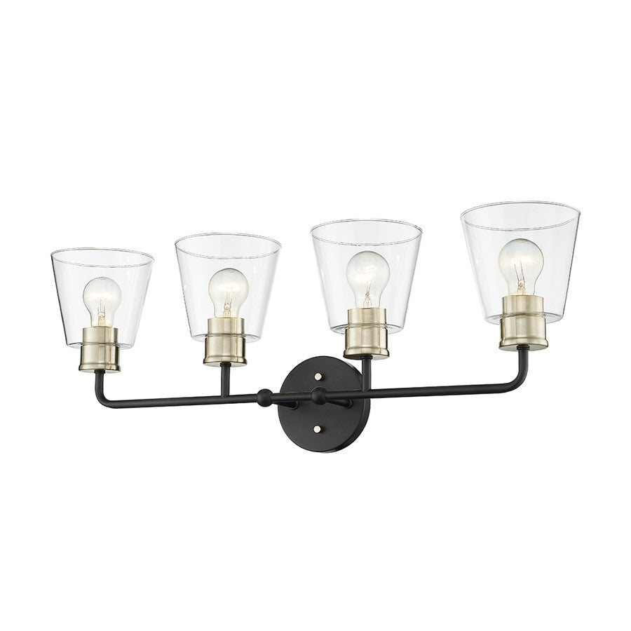 Millennium Lighting Cameron 4Lt Vanity, Black/Modern Gold