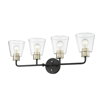 Millennium Lighting Cameron 4Lt Vanity, Black/Modern Gold