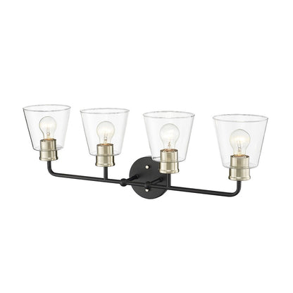 Millennium Lighting Cameron 4Lt Vanity, Black/Modern Gold