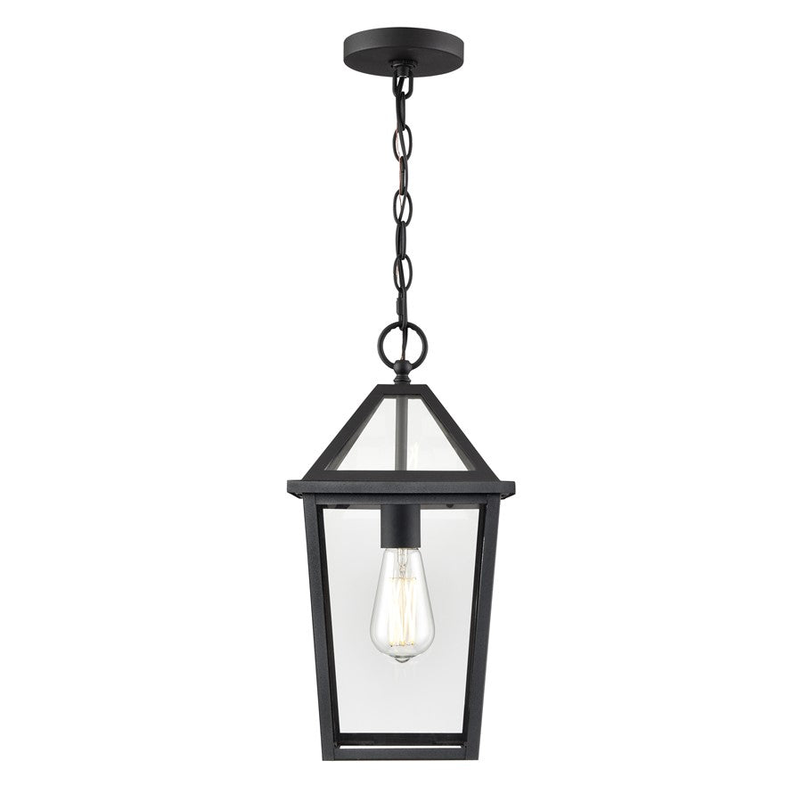 Millennium Lighting Eston 1Lt Outdoor Hanging Lantern, Black/Clear - 91401-TBK