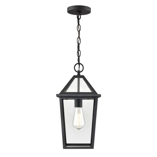 Millennium Lighting Eston 1Lt Outdoor Hanging Lantern, Black/Clear - 91401-TBK