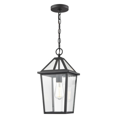 Millennium Lighting Eston 1Lt Outdoor Hanging Lantern, Black/Clear