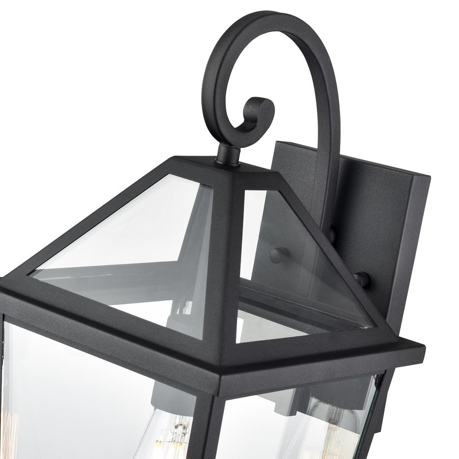 Millennium Lighting Eston 1Lt 18" Outdoor Wall Sconce, Black/Clear