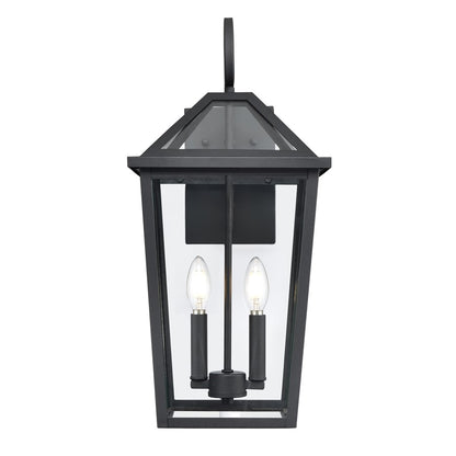 Millennium Lighting Eston 2Lt Outdoor Wall Sconce, Black/Clear - 91422-TBK