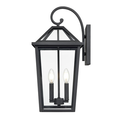 Millennium Lighting Eston 2Lt Outdoor Wall Sconce, Black/Clear
