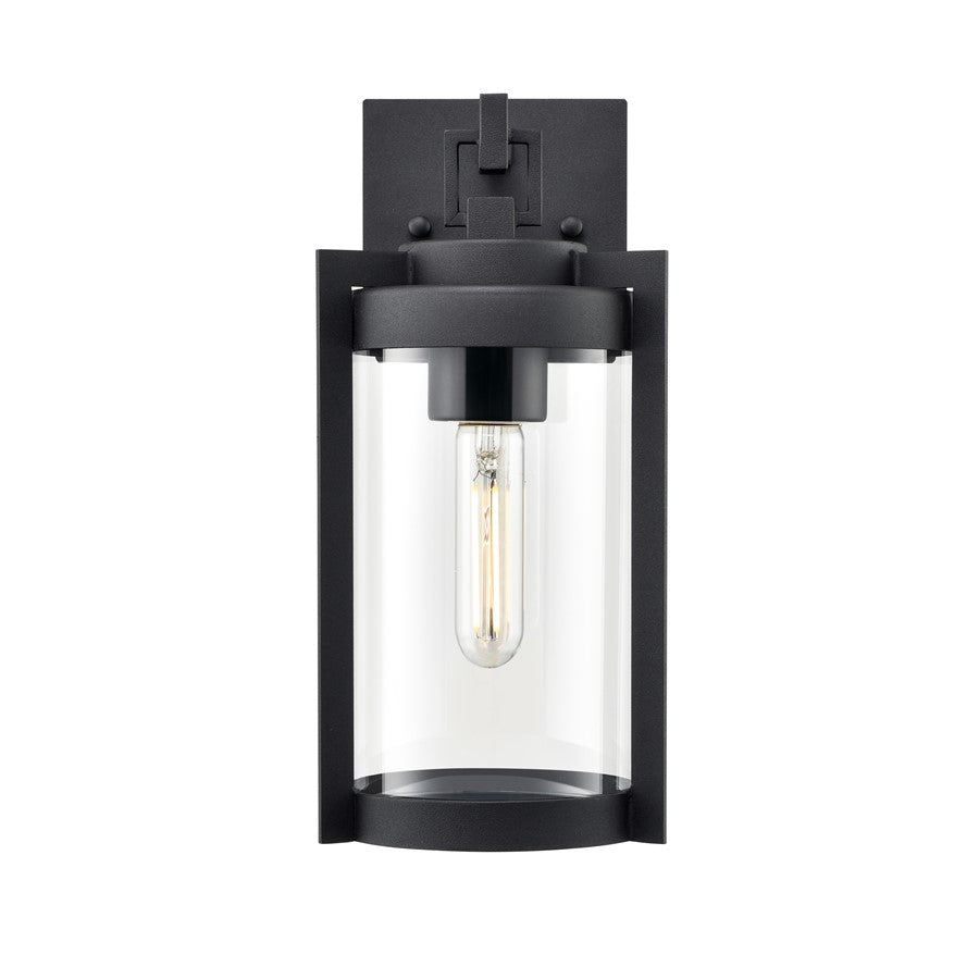 Millennium Lighting Ellway 1Lt 13" Outdoor Wall Sconce, Black/Clear - 91501-TBK