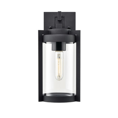 Millennium Lighting Ellway 1Lt 13" Outdoor Wall Sconce, Black/Clear - 91501-TBK
