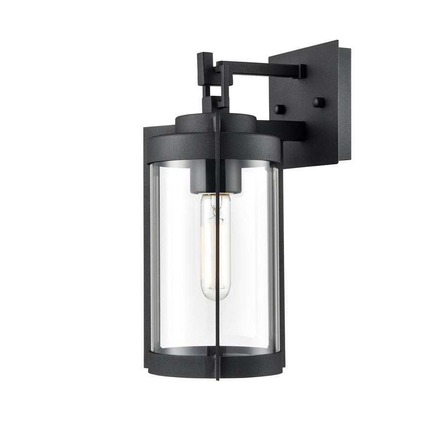 Millennium Lighting Ellway 1Lt 13" Outdoor Wall Sconce, Black/Clear