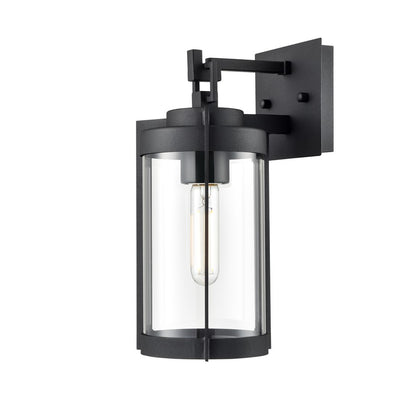 Millennium Lighting Ellway 1Lt 13" Outdoor Wall Sconce, Black/Clear