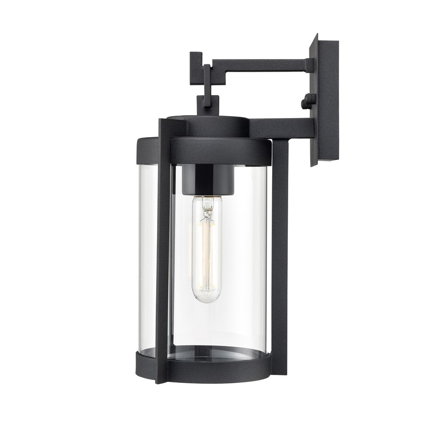 Millennium Lighting Ellway 1Lt 13" Outdoor Wall Sconce, Black/Clear