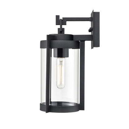 Millennium Lighting Ellway 1Lt 13" Outdoor Wall Sconce, Black/Clear