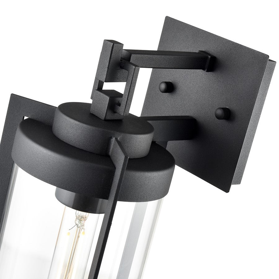 Millennium Lighting Ellway 1Lt 13" Outdoor Wall Sconce, Black/Clear