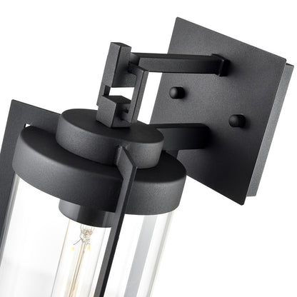 Millennium Lighting Ellway 1Lt 13" Outdoor Wall Sconce, Black/Clear