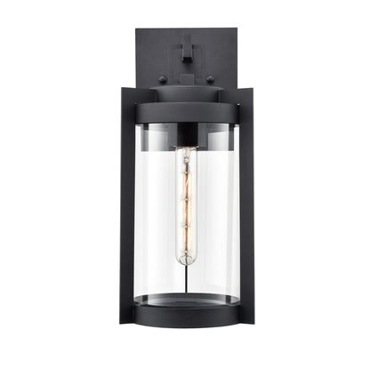 Millennium Lighting Ellway 1Lt 16" Outdoor Wall Sconce, Black/Clear - 91511-TBK