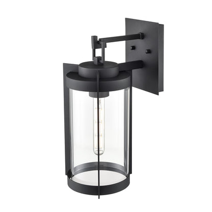 Millennium Lighting Ellway 1Lt 16" Outdoor Wall Sconce, Black/Clear
