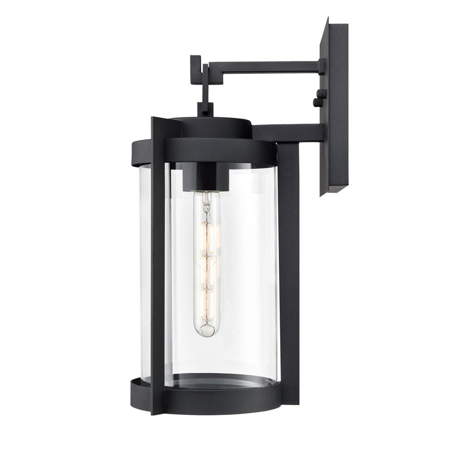 Millennium Lighting Ellway 1Lt 16" Outdoor Wall Sconce, Black/Clear