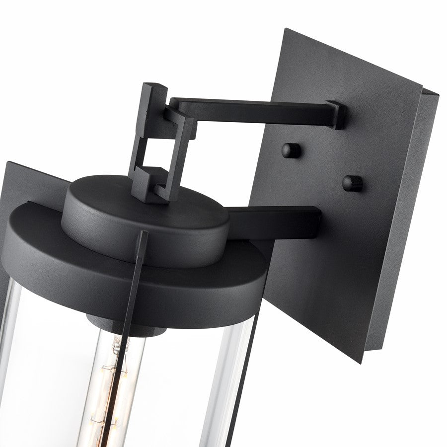 Millennium Lighting Ellway 1Lt 16" Outdoor Wall Sconce, Black/Clear