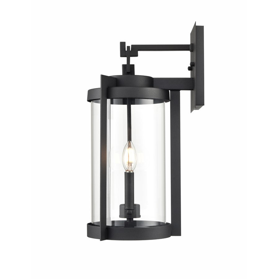 Millennium Lighting Ellway 2Lt Outdoor Wall Sconce, Black/Clear