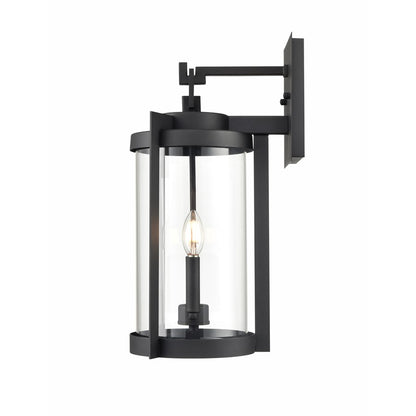 Millennium Lighting Ellway 2Lt Outdoor Wall Sconce, Black/Clear