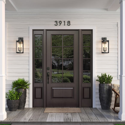 Millennium Lighting Ellway 2Lt Outdoor Wall Sconce, Black/Clear