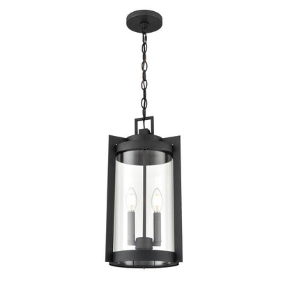 Millennium Lighting Ellway 2Lt Outdoor Hanging Lantern, Black/Clear