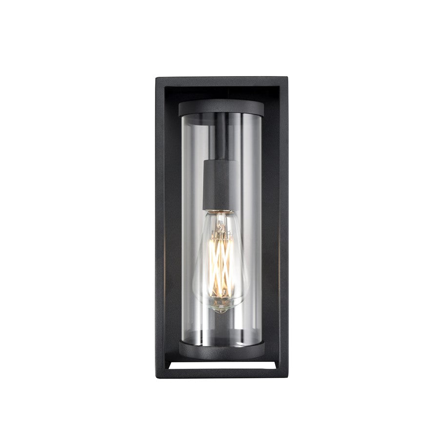 Millennium Lighting Caleb 1Lt 13" Outdoor Wall Sconce, Black/Clear - 91601-TBK