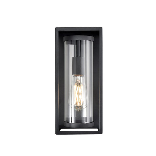 Millennium Lighting Caleb 1Lt 13" Outdoor Wall Sconce, Black/Clear - 91601-TBK