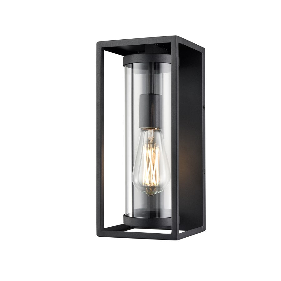 Millennium Lighting Caleb 1Lt 13" Outdoor Wall Sconce, Black/Clear
