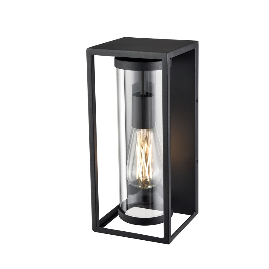 Millennium Lighting Caleb 1Lt 13" Outdoor Wall Sconce, Black/Clear