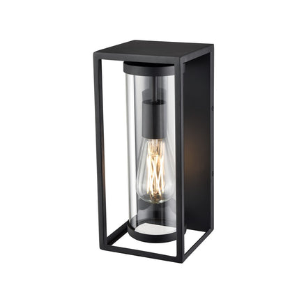 Millennium Lighting Caleb 1Lt 13" Outdoor Wall Sconce, Black/Clear