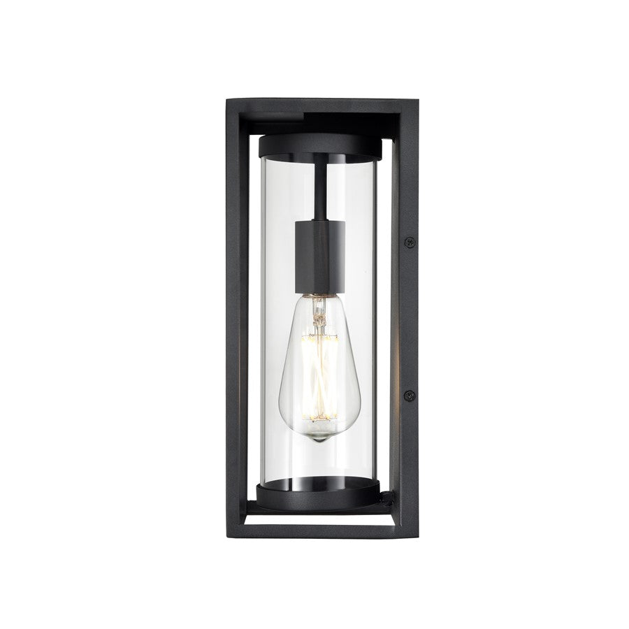 Millennium Lighting Caleb 1Lt 13" Outdoor Wall Sconce, Black/Clear