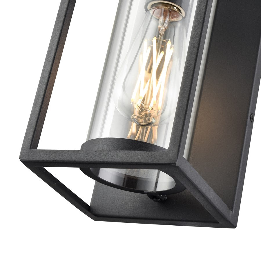 Millennium Lighting Caleb 1Lt 13" Outdoor Wall Sconce, Black/Clear