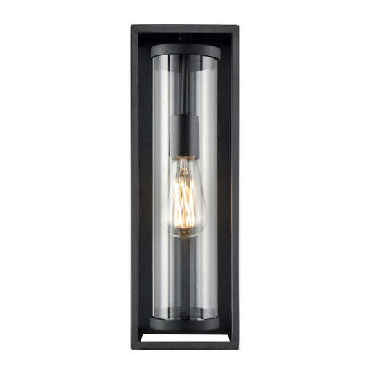 Millennium Lighting Caleb 1Lt 17" Outdoor Wall Sconce, Black/Clear - 91611-TBK