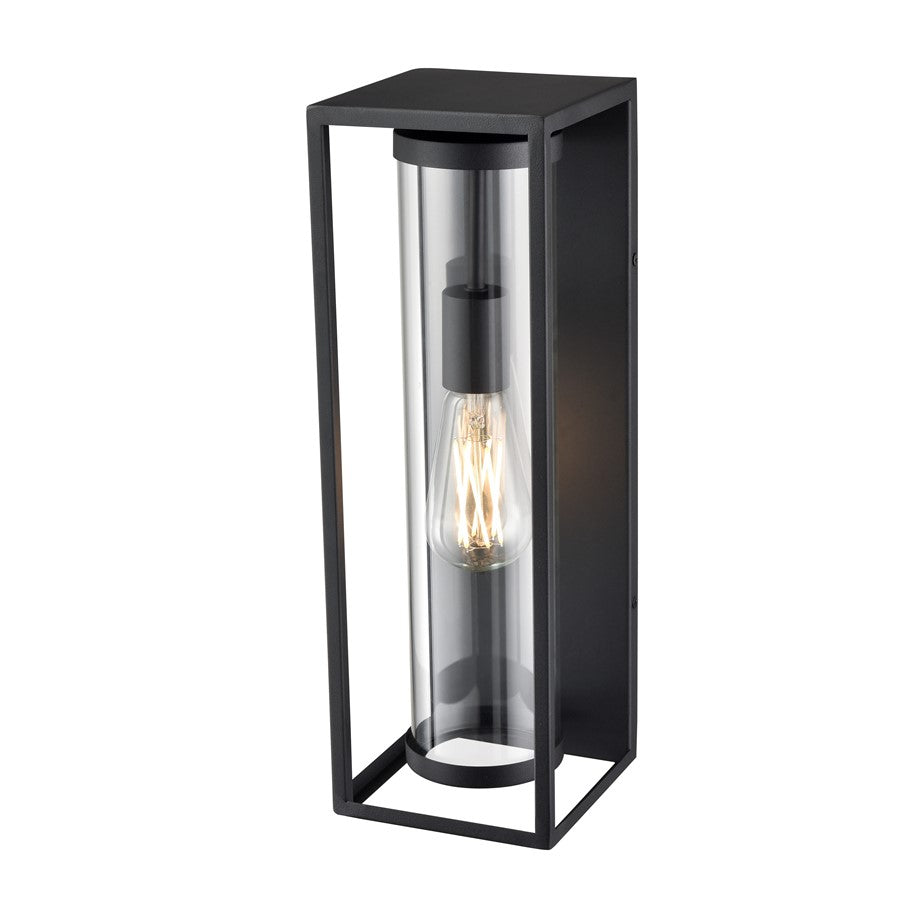 Millennium Lighting Caleb 1Lt 17" Outdoor Wall Sconce, Black/Clear