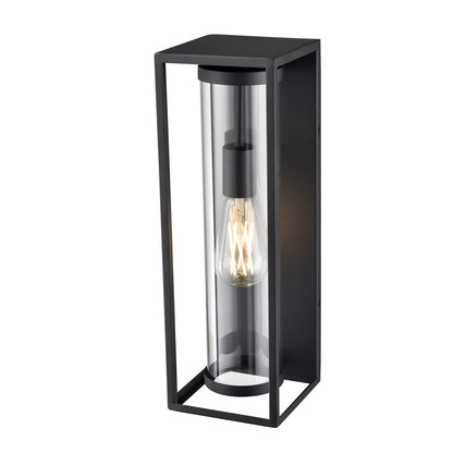 Millennium Lighting Caleb 1Lt 17" Outdoor Wall Sconce, Black/Clear