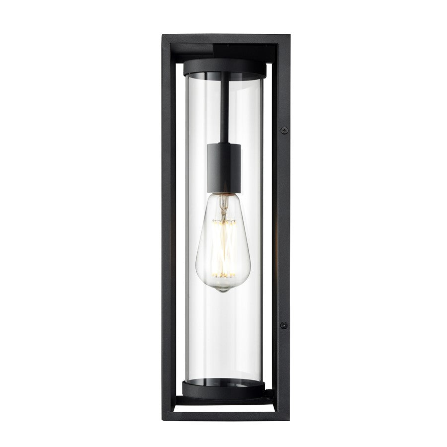Millennium Lighting Caleb 1Lt 17" Outdoor Wall Sconce, Black/Clear