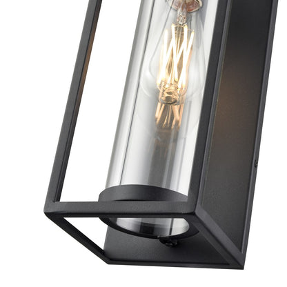 Millennium Lighting Caleb 1Lt 17" Outdoor Wall Sconce, Black/Clear